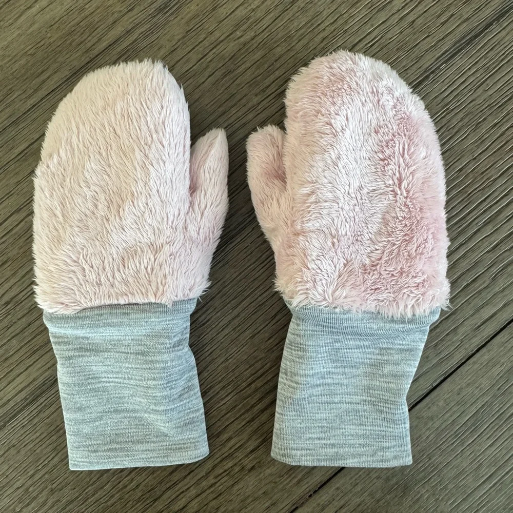 The North Face Kids' Pink and Gray Mittens